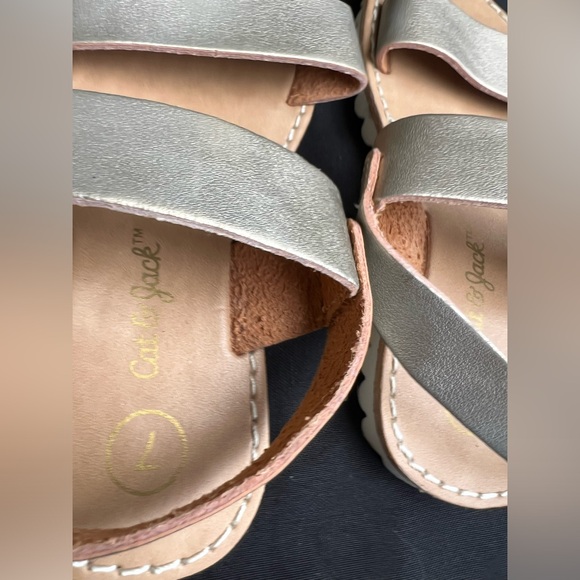 Cat And Jack Silver Sandals With Straps Kid Girls Size 7 - Picture 5 of 7